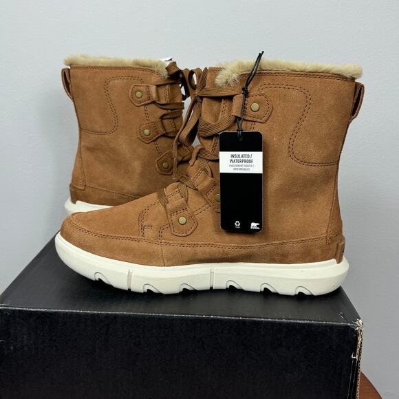 New Sorel Explorer Next Joan WP Boots Velvet Tan, Fawn Leather Women's Size 8.5 - Picture 6 of 9